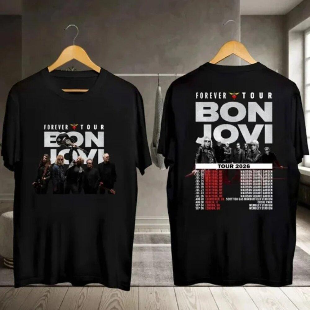 Bon Jovi 2026 Forever Tour T-Shirt, Bon Jovi 2026 Concert T-Shirt  2 Sided
